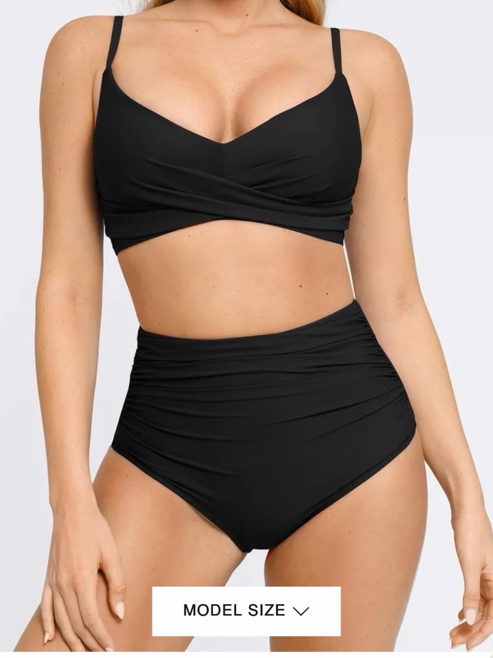 Supportive Black High-Waist Women's Bikini Set